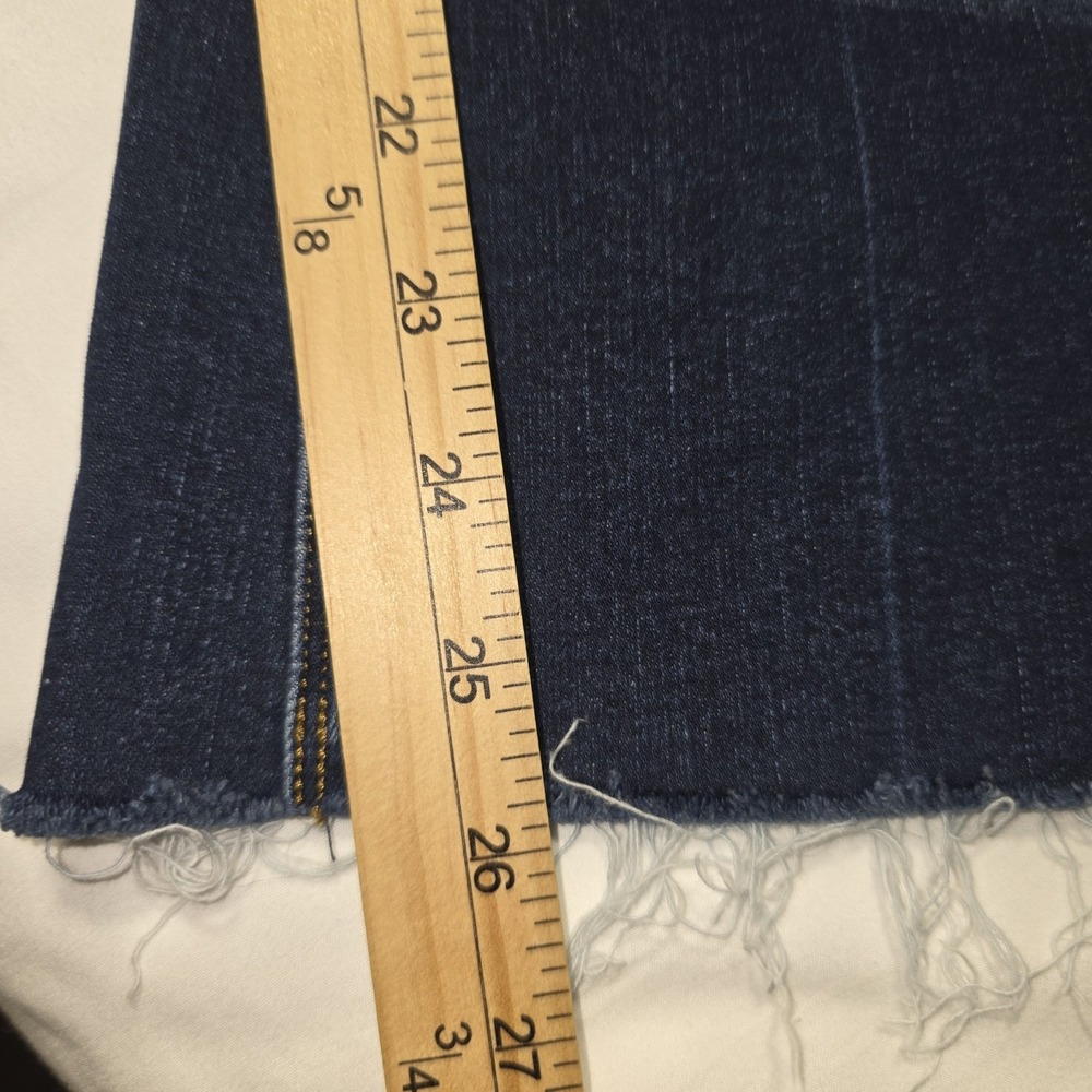 Spanx Flare Jeans Dark Wash High Rise Pull On Raw Hem Stretch Denim Women XS - Picture 7 of 10